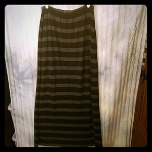 White House Black Market gray/black striped skirt